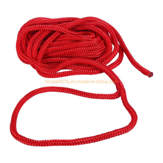 Красное 3/4 дюйма 25 футов двунитная плетеная нейлоновая док-леска, швартовная веревка, двухниточная плетеная док-леска
