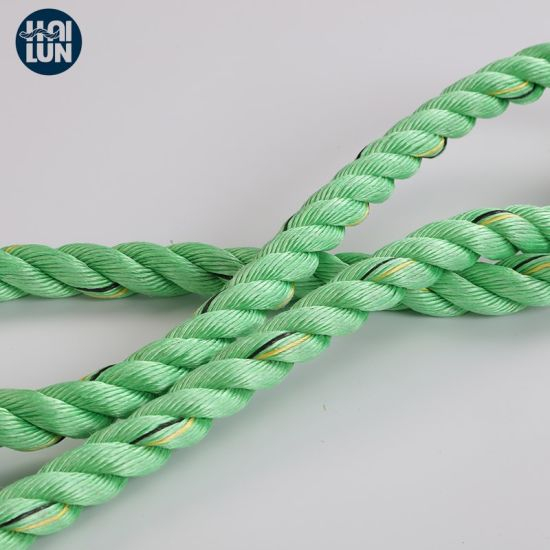 Зеленая 3-х прядная швартовная и рыболовная веревка PP Danline