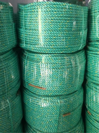 3 Strand 16mm PP нейлон плетеный зеленый веревка рыбалка
